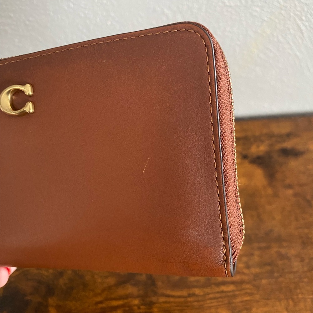 Coach Brown Calf Leather Zip Around Medium Wallet CH806 - Picture 3 of 11